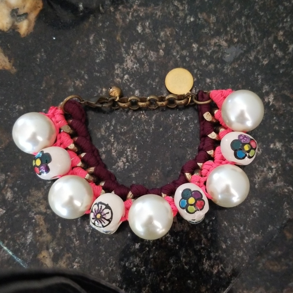 Venessa Arizaga| Skulls and Pearls Bracelet
